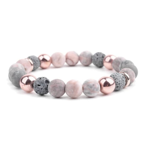 Lava Stone Essential Oil Bracelet - Agate Rose Gold