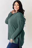 Ribbed Half Button Long Sleeve High-Low T-Shirt