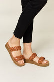 Woven Dual Band Platform Sandals