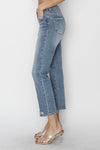 High Waist Distressed Cropped Jeans