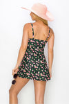 Swim Full Size Clear Waters Swim Dress in Black Roses