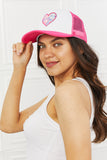 Falling For You Trucker Hat in Pink