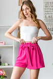 Texture High Waist Tied Shorts