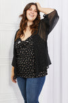 Just Breathe Full Size Chiffon Kimono in Black