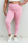 Fit For You Full-Size High Waist Active Leggings in Light Rose