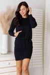 Drawstring Long Sleeve Hooded Dress