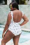 Swim Float On Ruffle Faux Wrap One-Piece in Daisy Cream