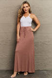 For The Day Full Size Flare Maxi Skirt in Chocolate