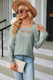 Cold Shoulder Square Neck Cutout Blouse