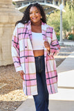 Plaid Button Up Lapel Collar Coat