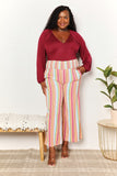 Striped Smocked Waist Pants with Pockets