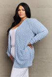 Falling For You Full Size Open Front Popcorn Cardigan