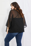 Just Breathe Full Size Chiffon Kimono in Black