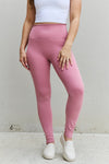 Fit For You Full-Size High Waist Active Leggings in Light Rose