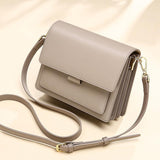 Small Genuine Leather Handbags Casual Shoulder Bag Square Shape