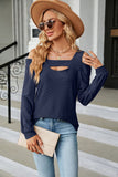 Cold Shoulder Square Neck Cutout Blouse