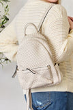 PU Leather Woven Backpack