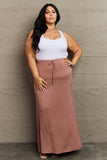 For The Day Full Size Flare Maxi Skirt in Chocolate