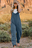 V-Neck Sleeveless Jumpsuit with Pocket