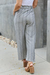 Find Your Path Full Size Paperbag Waist Striped Culotte Pants