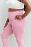 Fit For You Full-Size High Waist Active Leggings in Light Rose