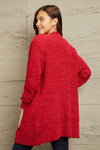 Falling For You Full Size Open Front Popcorn Cardigan