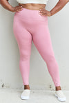 Fit For You Full-Size High Waist Active Leggings in Light Rose