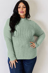 Ribbed Mock Neck Long Sleeve T-Shirt