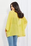 Just Breathe Full Size Chiffon Kimono in Yellow