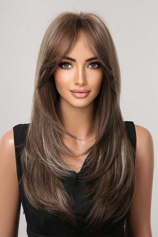 Synthetic Long Straight 22" (13*1" Full-Machine Wigs)