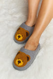 Teddy Bear Print Plush Slide Slippers