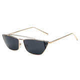 ESTEVAN | Women Metal Retro Flat Lens Rectangular Sunglasses