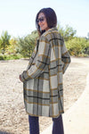 Plaid Button Up Lapel Collar Coat