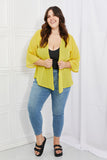 Just Breathe Full Size Chiffon Kimono in Yellow