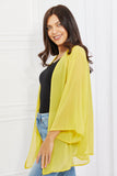 Just Breathe Full Size Chiffon Kimono in Yellow