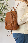 PU Leather Woven Backpack