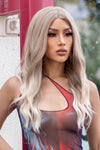 Lace Front Wigs Synthetic Long Wave 24" 150% Density in Medium Blonde Highlights