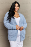 Falling For You Full Size Open Front Popcorn Cardigan