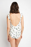 Swim Float On Ruffle Faux Wrap One-Piece in Daisy Cream