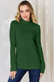 Ribbed Mock Neck Long Sleeve T-Shirt