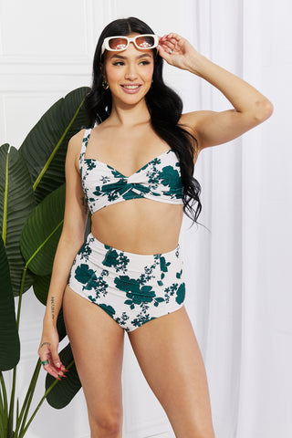 Take A Dip Twist High-Rise Bikini in Forest