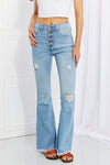 Jess Button Flare Jeans