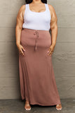 For The Day Full Size Flare Maxi Skirt in Chocolate