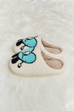 Love Heart Print Plush Slippers