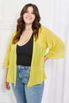 Just Breathe Full Size Chiffon Kimono in Yellow