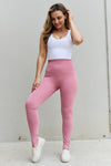 Fit For You Full-Size High Waist Active Leggings in Light Rose