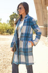 Plaid Button Up Lapel Collar Coat